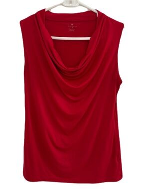 Worthington Red Sleeveless Draped Cowl Neck Camisole